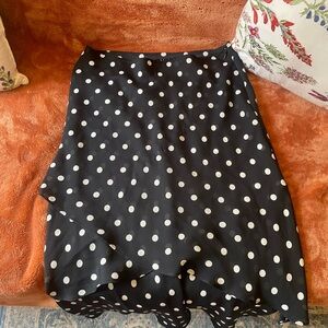 Axcess Black and White Asymmetrical Polka Dot Skirt